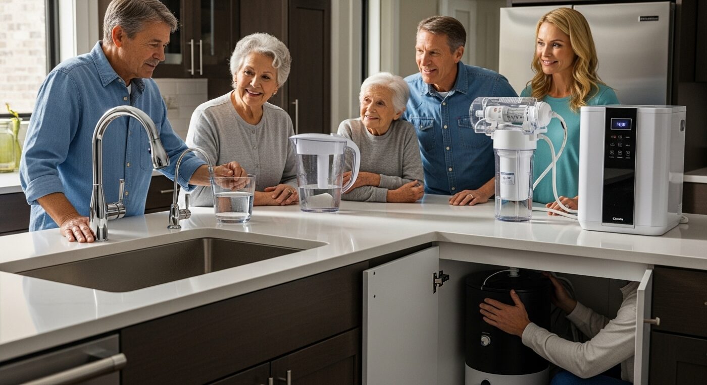 water filters, home filtration, family kitchen