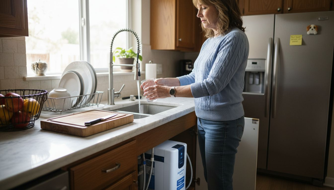 Homeowner uses certified water filtration